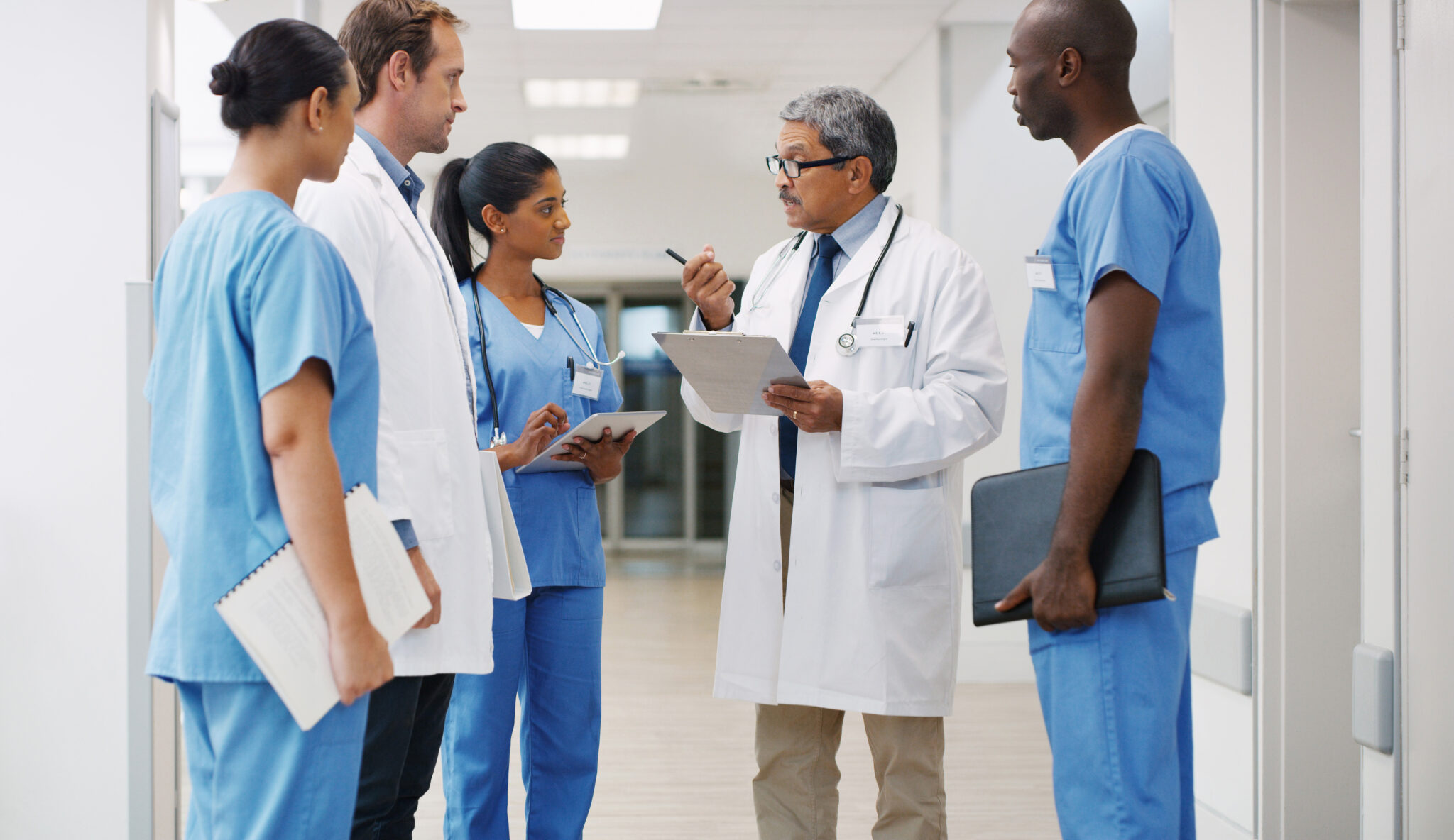 Cardiology team in hospital